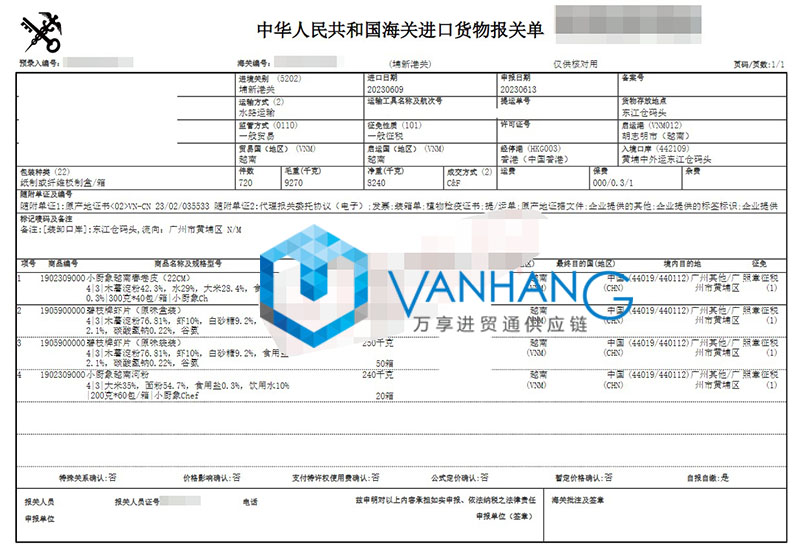 越南春卷皮進口清關資料 越南春卷皮進口清關資料